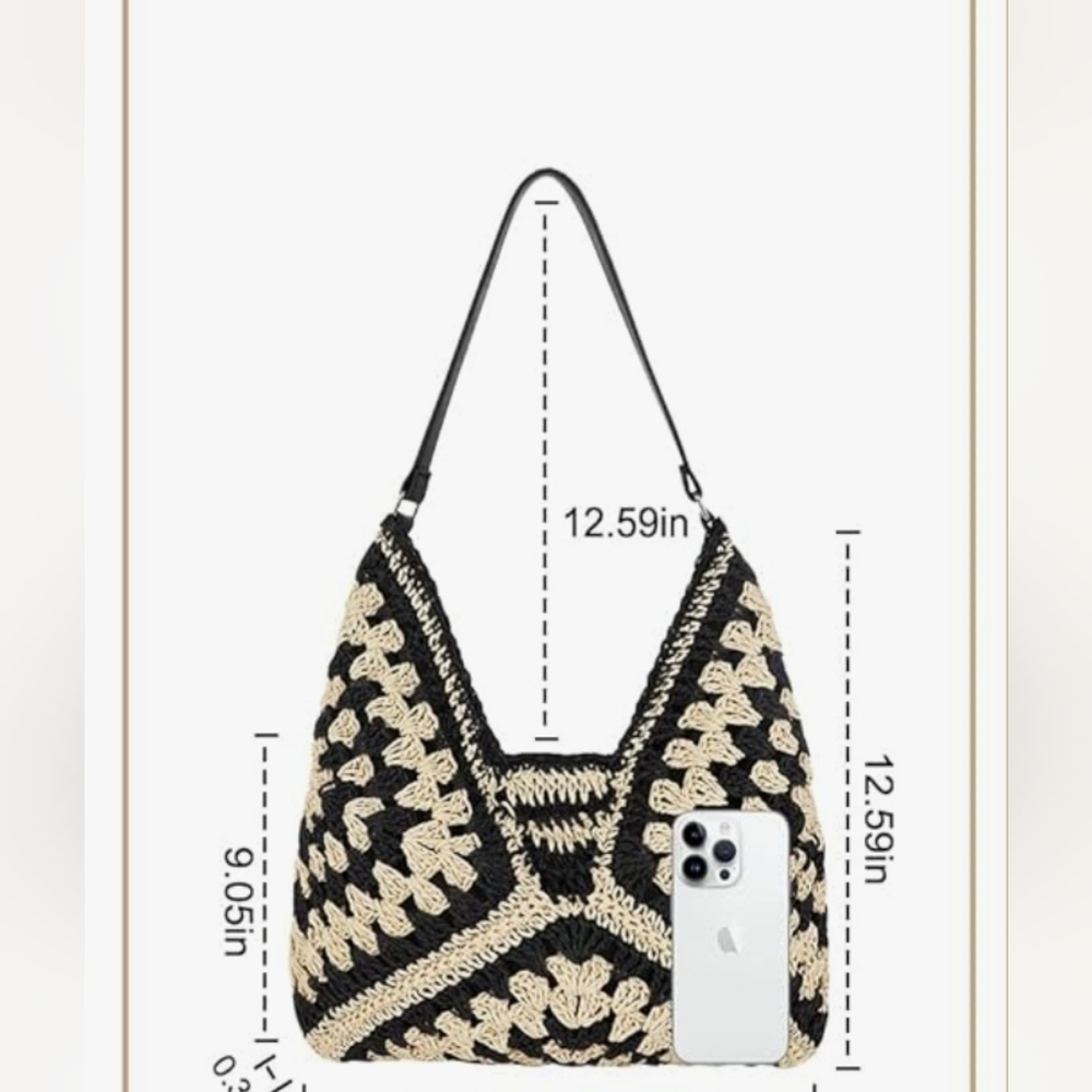 NWOT Straw Beach Handbag - Picture 5 of 9
